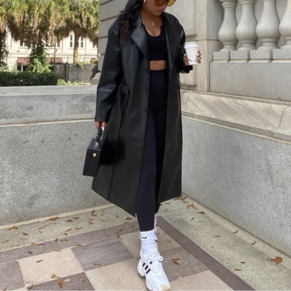 Stylish Black Leather Coat